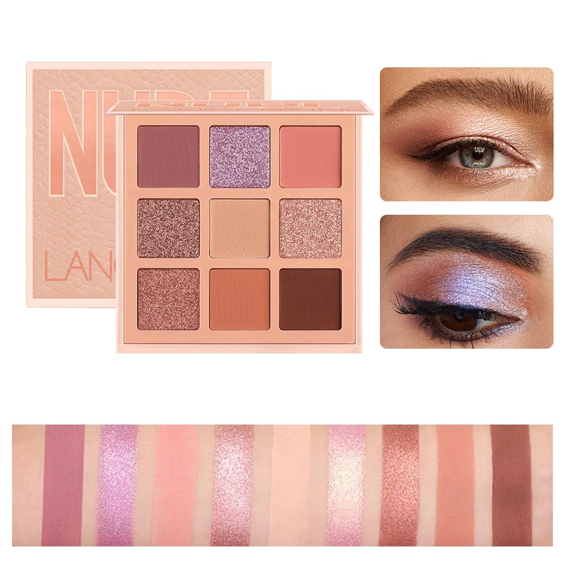9 цветов s нюдовые тени для век Пудра макияжа Палитра матовые мерцающие