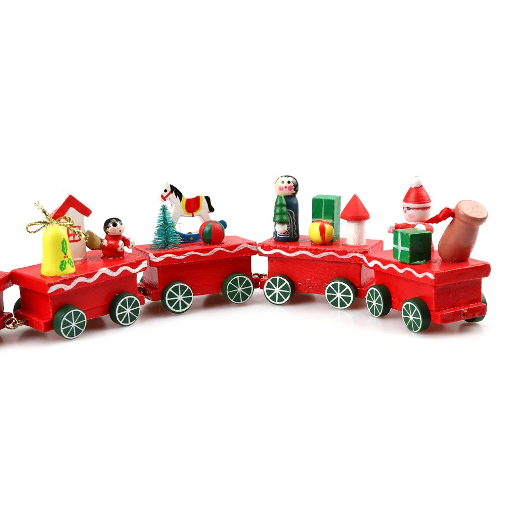 

Wooden Christmas Train Painted Santa/bear Xmas Kid Toys Gift Ornament Christmas Pendant Decoration