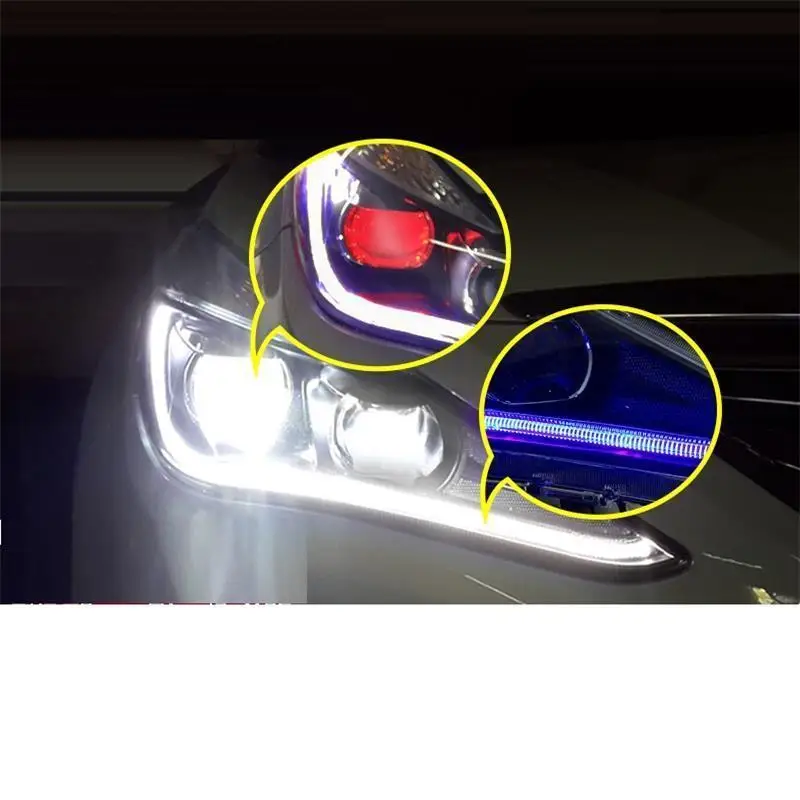 Автозапчасти для автомобилей, автомобильные лампы Drl, светодиодные дневные ходовые фары, задние Автомобильные фары в сборе для hyundai Sonata