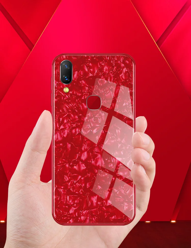 Shell Tempered Glass Cases for Vivo NEX S A X21 X20 Plus X21i X9 X9s X7 Y85 Y79 Y75 Case Elec-plating TPU Bumper Hard Back Cover |