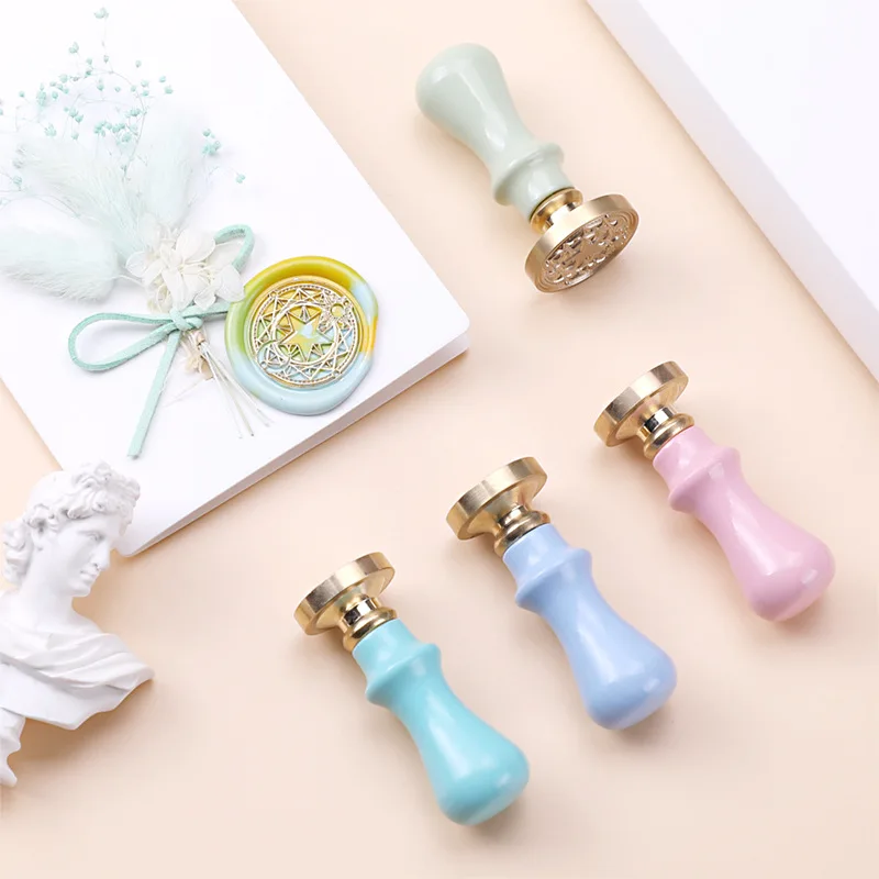 1 шт. портативная мини ручка из цельной древесины лаковая восковая печать сделай