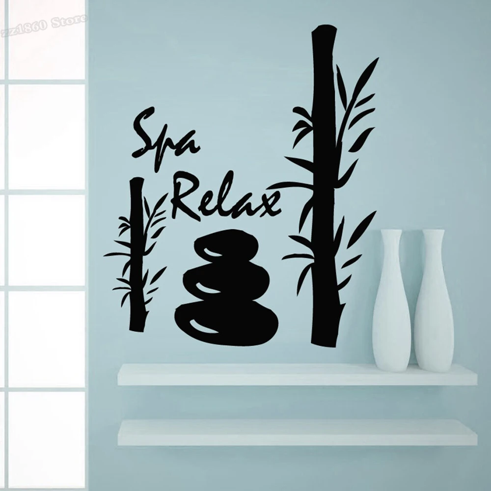 

Бамбуковые настенные наклейки для спа-салона, виниловые Стикеры, домашний декор для ванной комнаты, Современные внутренние фрески A223
