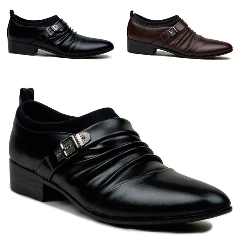 Italian fashion elegant oxford Shoes for mens shoes large sizes men formal Leather dress loafers man slip on pointed | Обувь