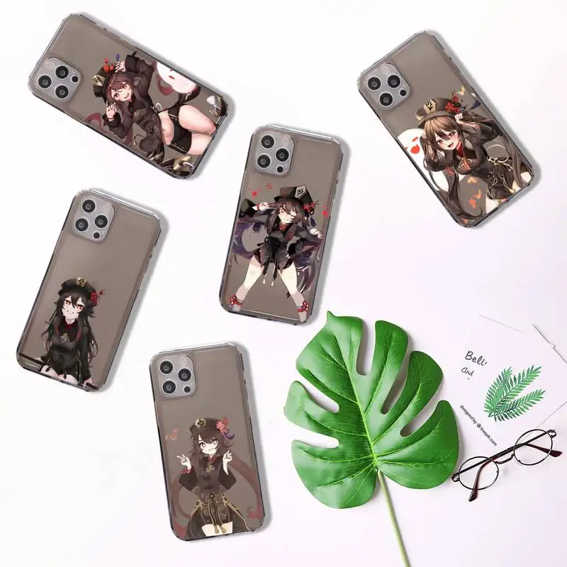 

Genshin Impact Hu Tao sexy Phone Case Transparent for iPhone 7 8 11 12 se 2020 mini pro X XS XR MAX Plus