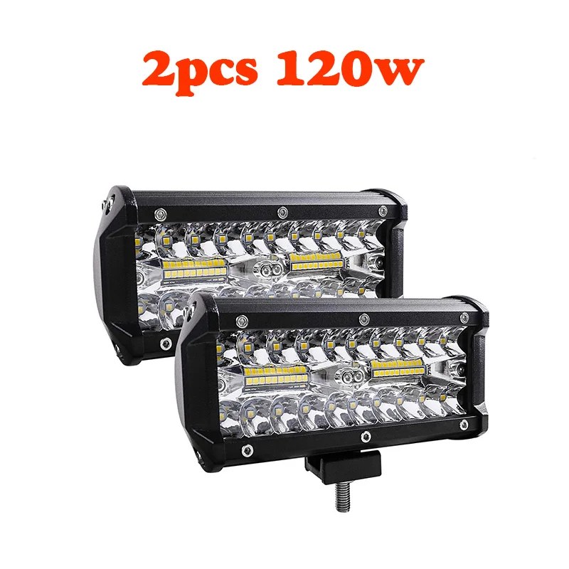 120w two piece 144 Вт 4х4 внедорожный светодиодный светильник Бар для автомобилей комбинированный лучи внедорожник ATV Трактор Лодка б/у экскаватор 12V 24V Подсветка - Цвет: 120w two piece