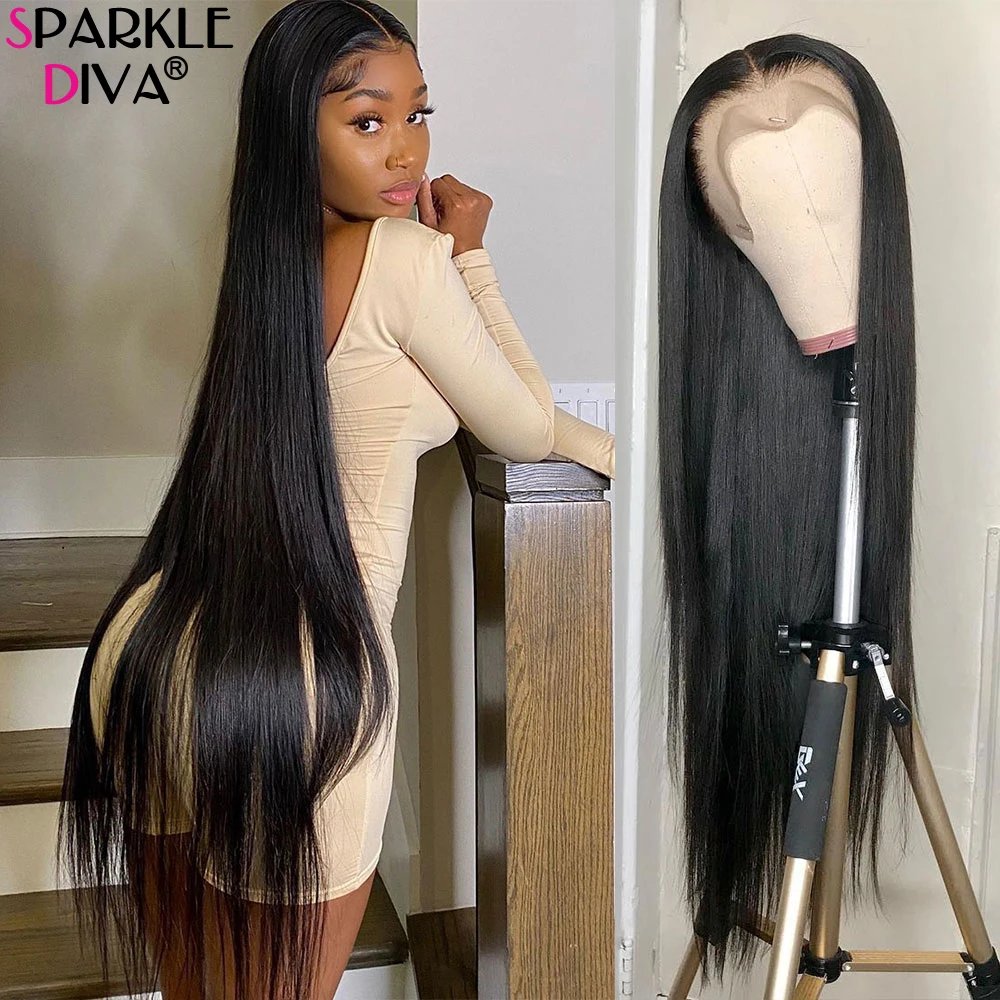28 30 40 Inch Lace Front Human Hair Wigs for Women Pre Plucked Brazilian Remy Hair 13x4 Straight Lace Frontal Wig