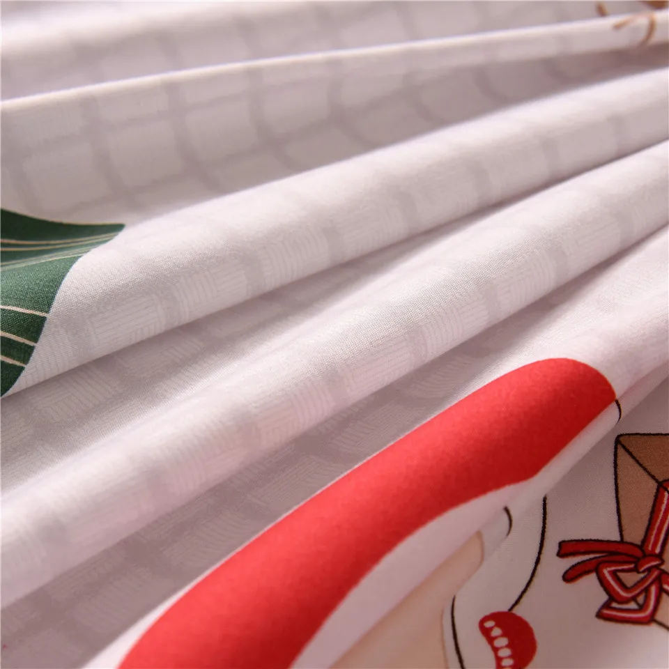 Рождественский Комплект постельного белья пододеяльник с наволочками белый