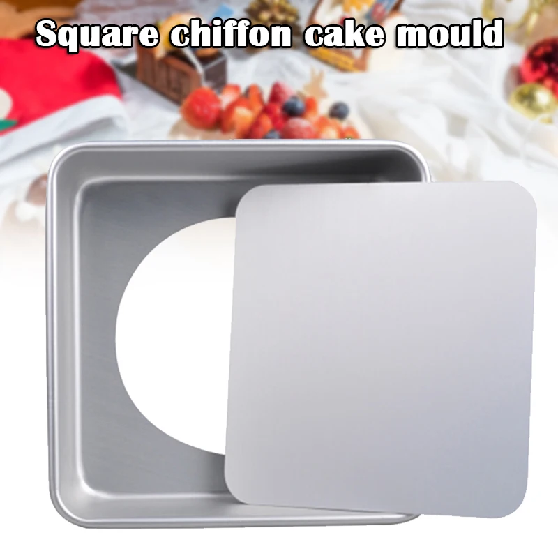 

Cake Pan Aluminium Alloy Square Mould Baking Chiffon Cake Mousse Mold with Removable Bottom RE