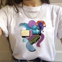 the great wave of aesthetic cute t shirts and dye theme printed summer tops female t shirt woman 90s fashion graphic tee