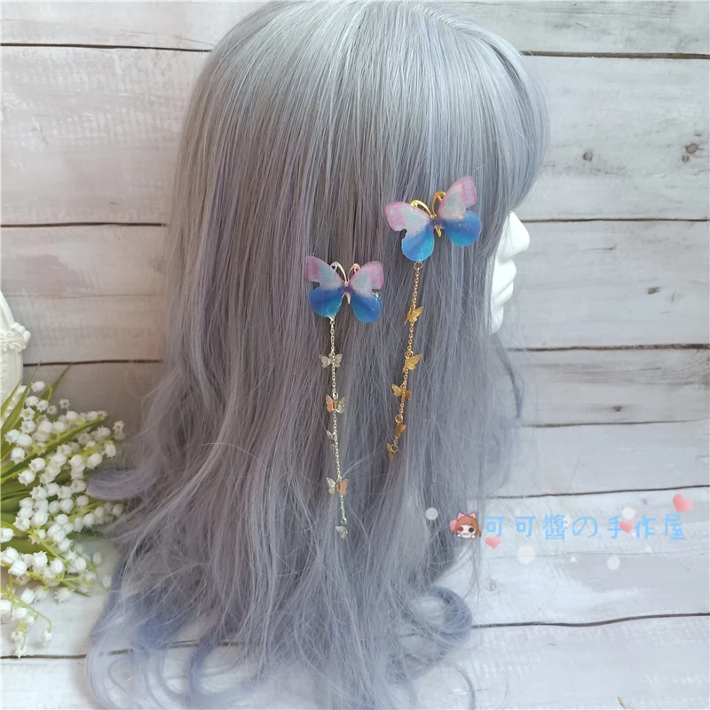 Старинный Стиль Hanfu Тюль имитации заколка &quotБабочка&quot аксессуары для волос