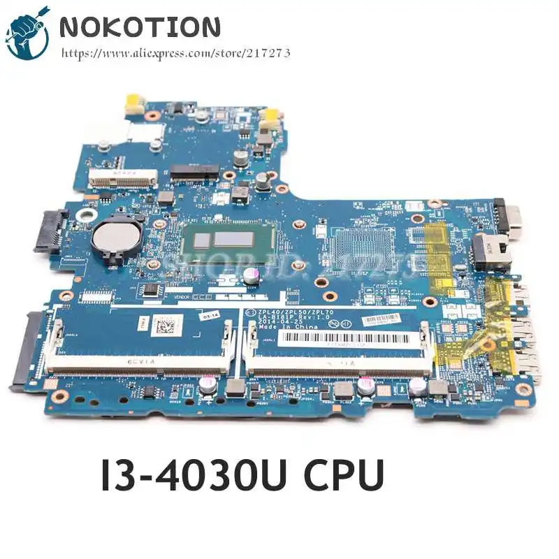 

NOKOTION 768057-601 768057-001 For HP Probook 440 G2 450 G2 Laptop Motherboard ZPL40 ZPL50 ZPL70 LA-B181P SR1EN I3-4030U CPU