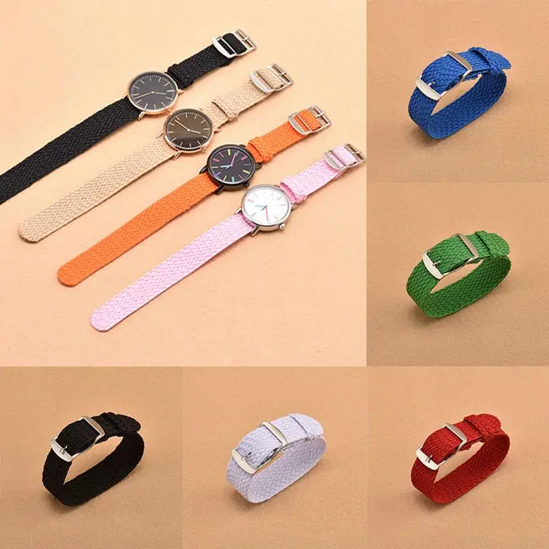 

1PC Canvas Replacement Nylon Wrist Strap Braided Watchband 18mm 20mm 22mm Watch Band Accessories