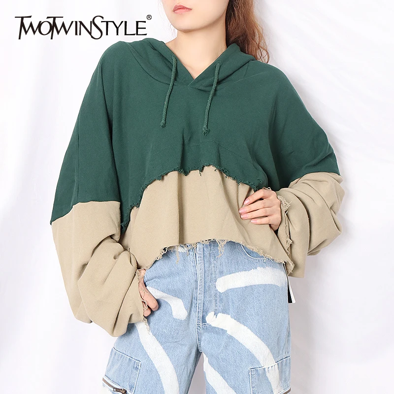 

Женский пуловер с длинным рукавом TWOTWINSTYLE, осенний, черный, Повседневный пуловер свободного покроя с V-образным вырезом и кисточками, 2020