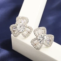 fashion lucky petals shiny exquisite earrings attractive three dimensional jewelry daily work casual banquet earrings