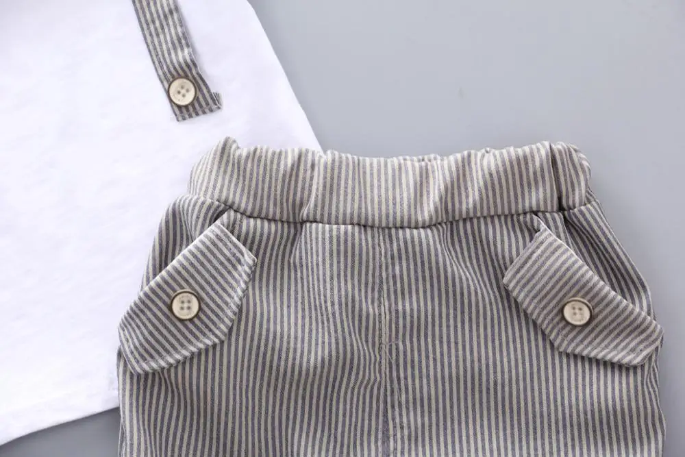 Humor Bear/Летняя одежда Комплект одежды для маленьких мальчиков в джентльменском