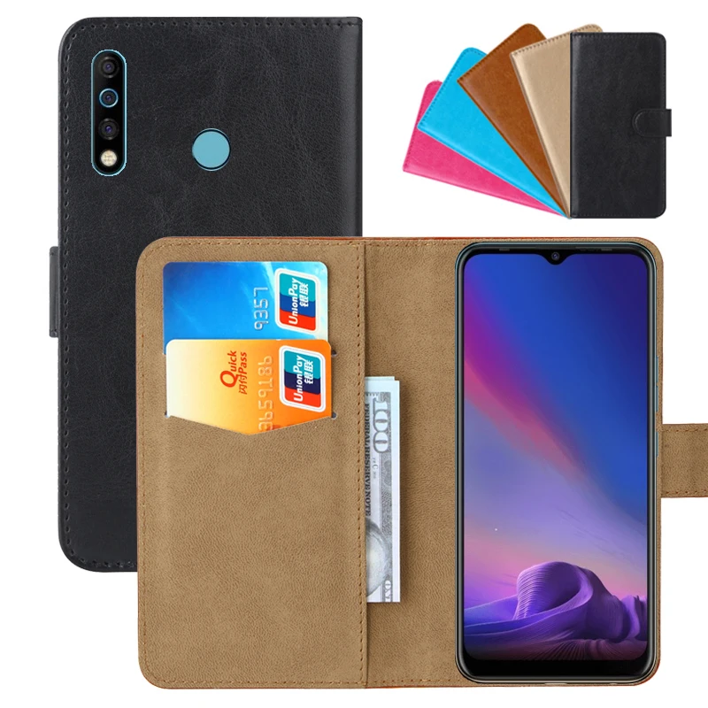 Роскошный чехол кошелек для Tecno Camon 12 Ретро флип из искусственной кожи с