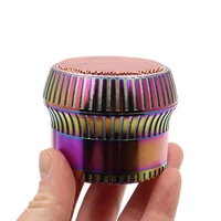 four layer 63mm metal high end mushroom shaped grinder zinc alloy color matching diamond shaped grinder tobacco herbs