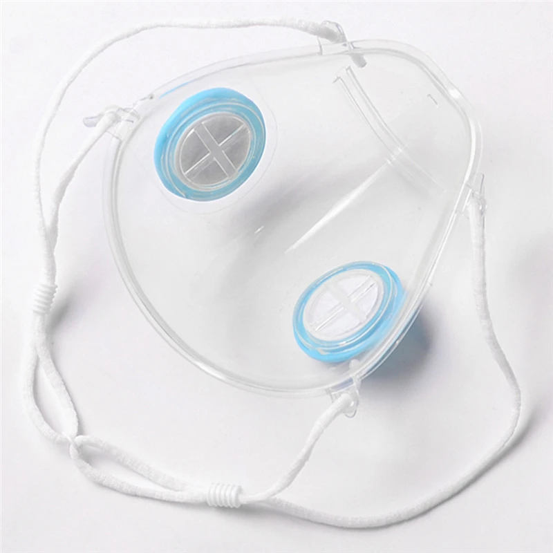 

1pc Silicone Face Mask Washable Deaf-Mute Lip Mask Anti Dust Pm2.5 Breath Valves Masque Transparent Face Cover + 10pcs Filter