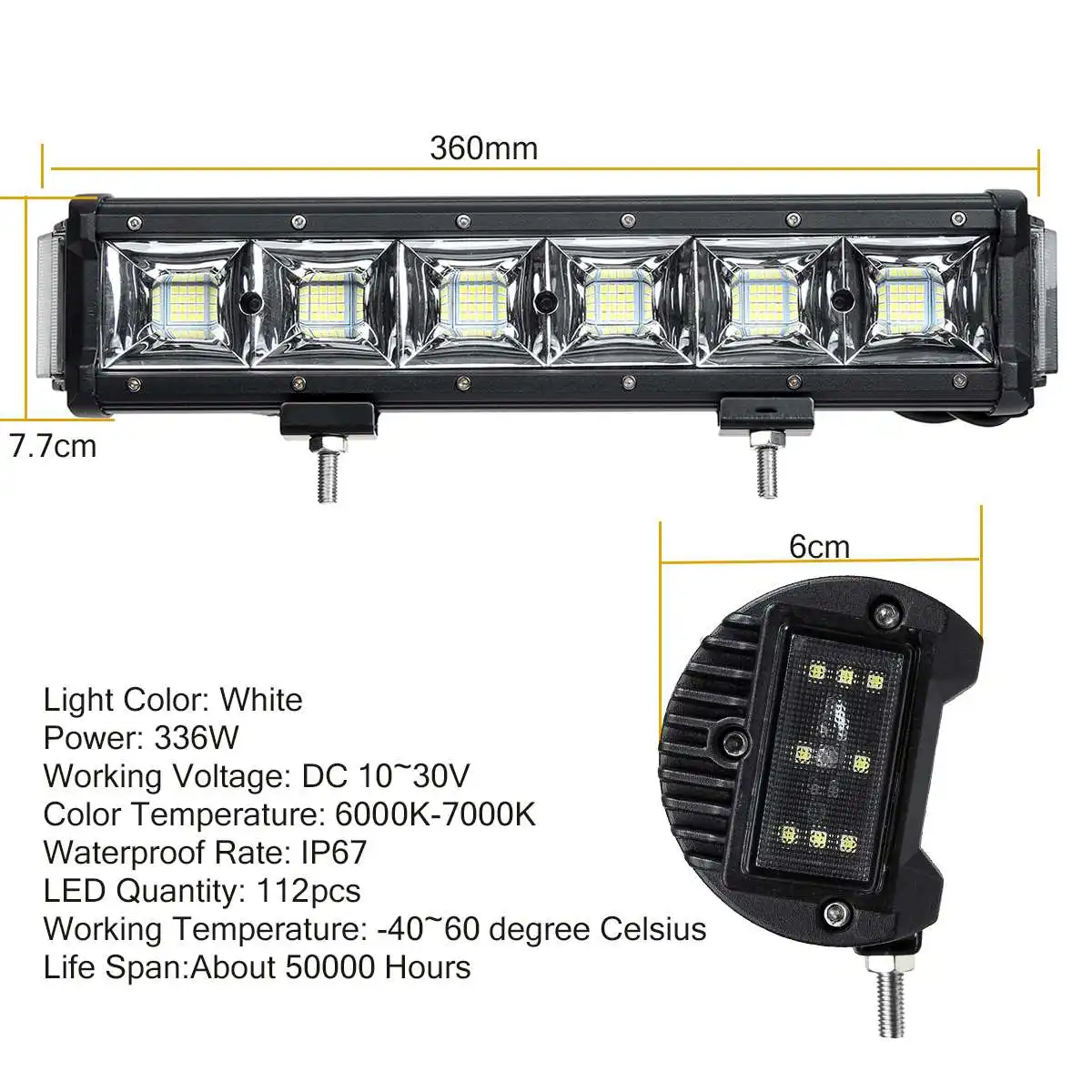 

New 336W 112LED 34cm Led Light Bar Offroad Flood Spot Work Light LED Bar for Jeep Truck ATV 4x4 SUV Truck UTV 12V 24V