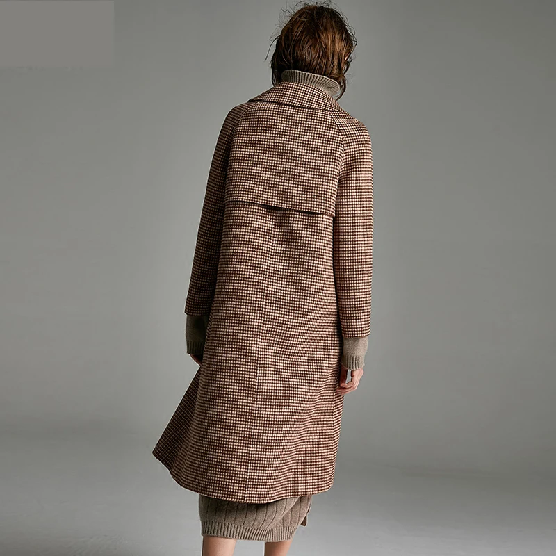 Пальто из натурального меха шерстяная куртка осенне зимнее пальто женская