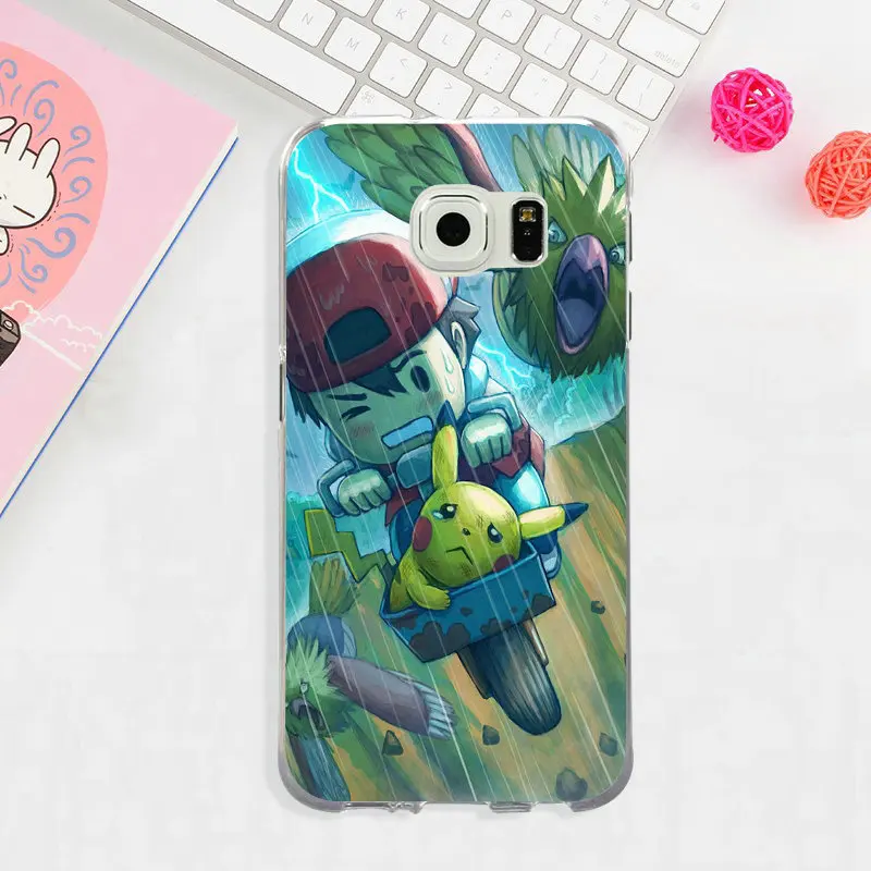 image 10 Для samsung Galaxy Note 3 4 5 8 S3 S4 S5 мини S6 S7 S8 S9 Edge Plus On5 On7 Мягкий ТПУ чехол для телефона милый прекрасный Покемон Пикачу - Цвет: image 10