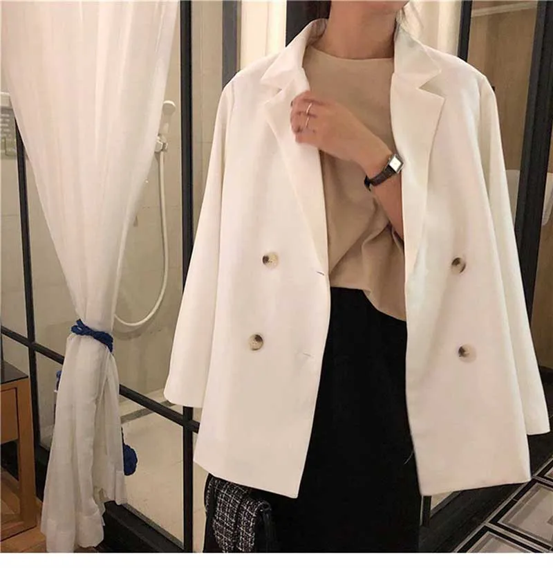 

Женские пиджаки с английским воротником, офисные женские пиджаки с длинным рукавом, пальто, весна-осень 2022, корейские свободные деловые бел...