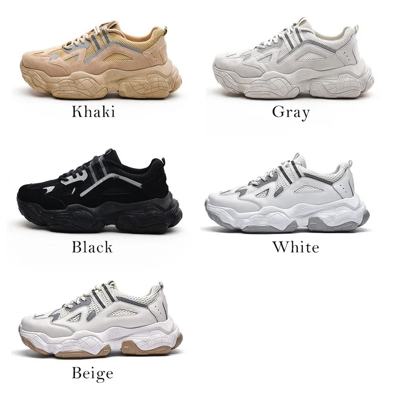 ADISPUTENT Men Chunky Sneakers Platform Thick Sole Casual Vulcanize Shoes Web Celebrity Dad Female Fashion Sneakers Designer