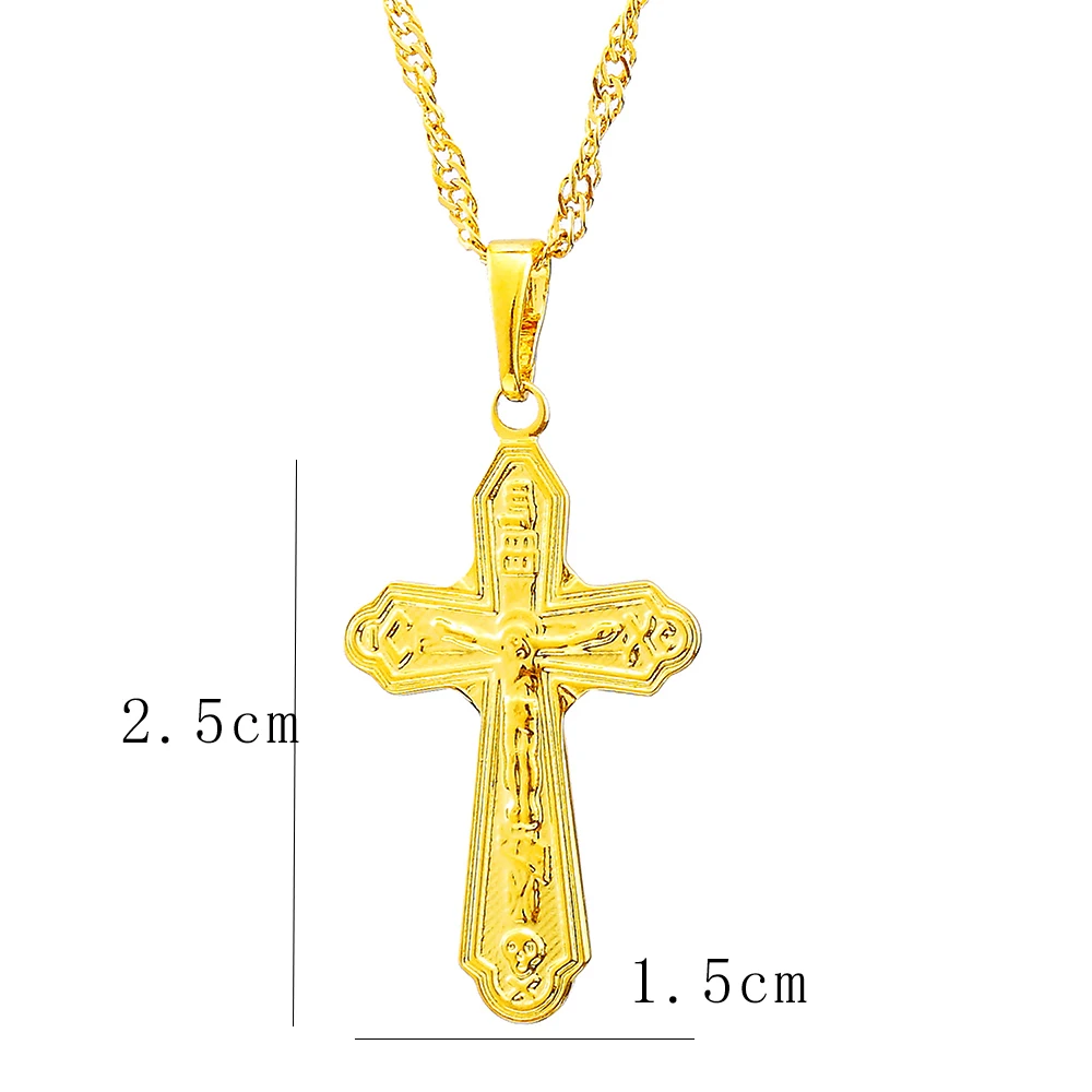 Ethlyn Jesus Золотая подвеска в виде Креста для ожерелья мужчин цепочка ожерелье