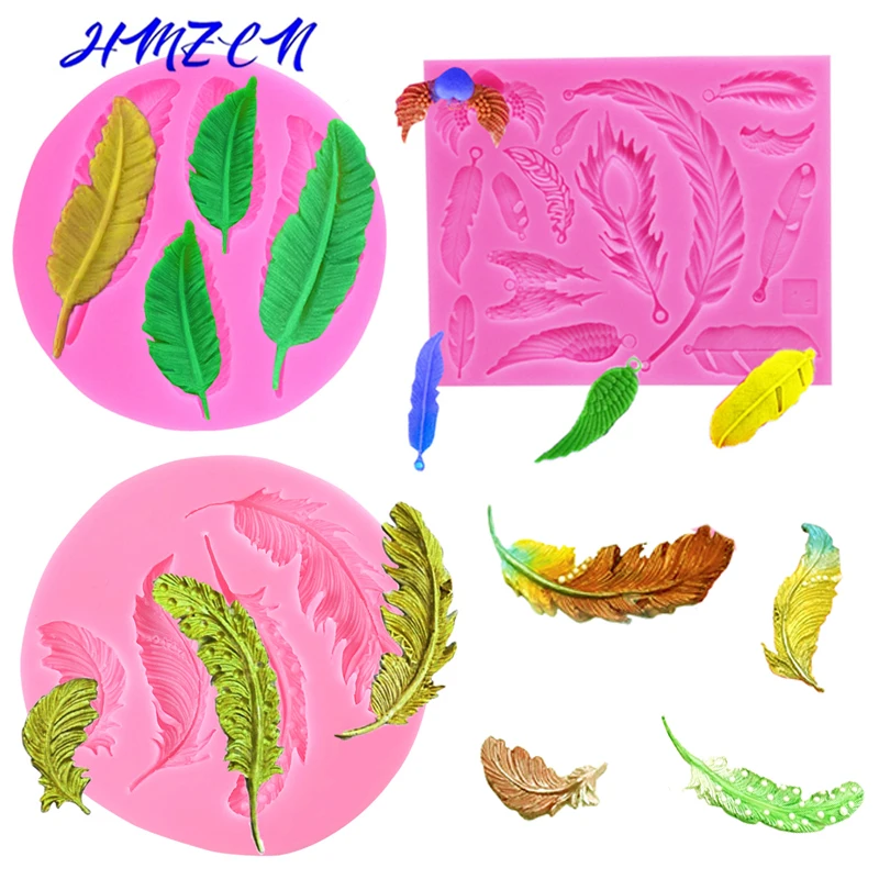 

1PCS Feather Sugar Buttons Silicone Mold Fondant Mold Cake Decorating Tools Chocolate Gumpaste Mold moldes de silicona