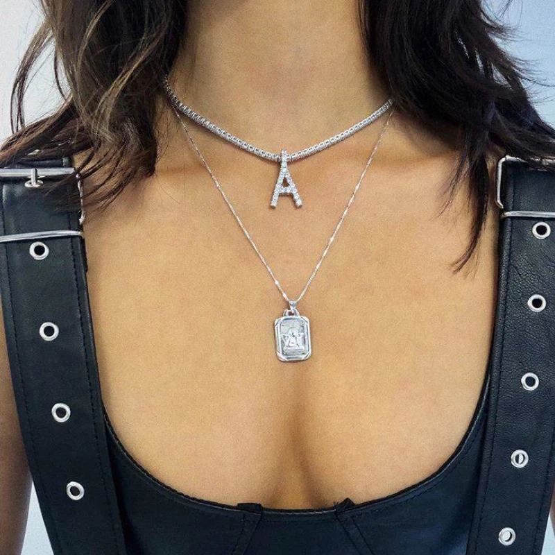 Горячая Распродажа 26 букв ожерелье женское серебряное дикое праздничное подарок