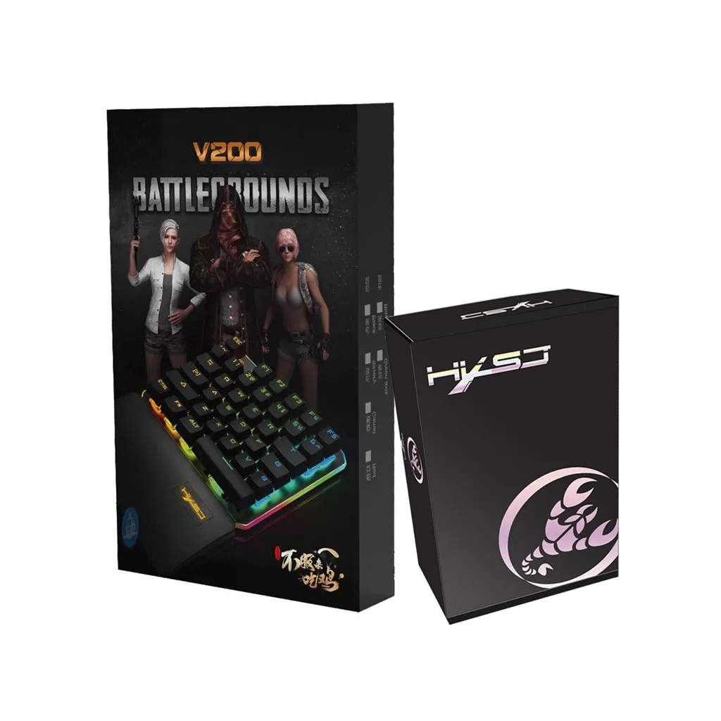 

Carprie Hxsj V200+j600 Keyboard Mouse Set 35 Keys Mini Usb Wired Keyboard+ Mouse