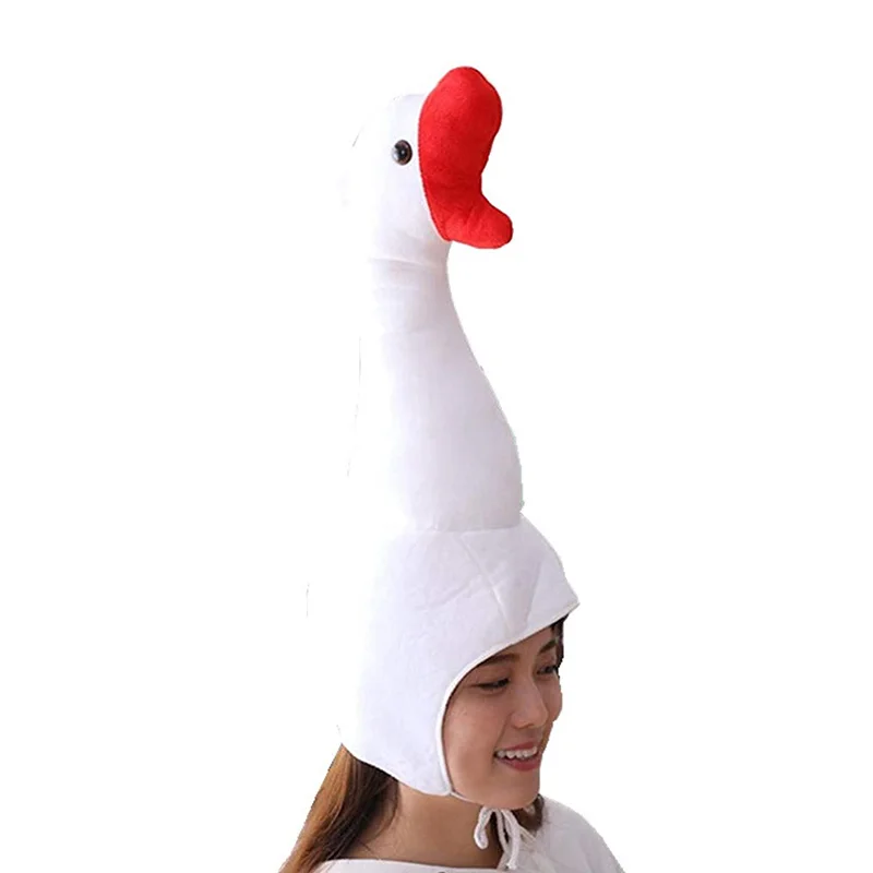 

Cute Plush Funny Goose Shape Cap Adult Kids Halloween Party Cosplay Animal Hood Hat Winter Warm Costume High Quality