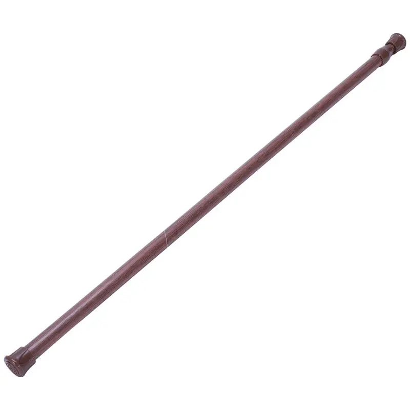 Extendable Telescopic Spring Loaded Net Voile Tension Curtain Rail Pole Rods 55-90Cm Wood Color | Дом и сад