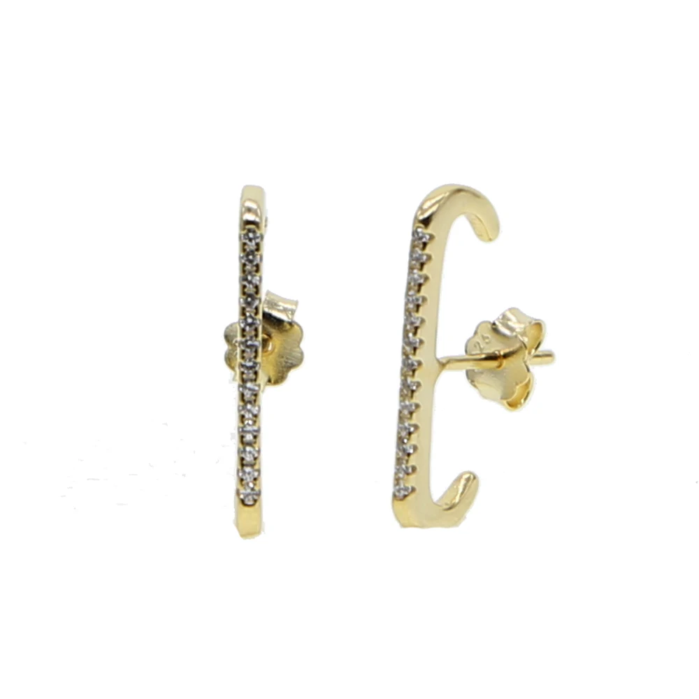 Женские серьги гвоздики в форме буквы из 100% стерлингового серебра 925 пробы