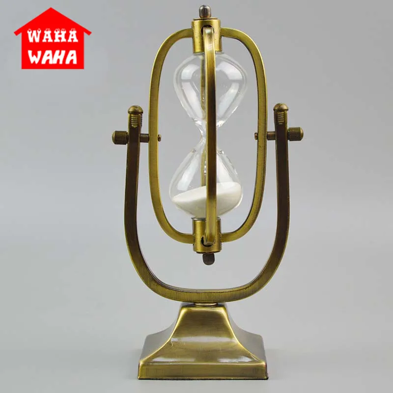 Креативные вращающиеся металлические песочные стеклянные часы высокое качество