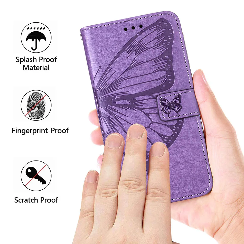 etui leather wallet flip case for infinix hot 10 lite 9 play 10s 10i note 10 pro smart 4 5 hd 2021 butterfly pattern phone cover free global shipping
