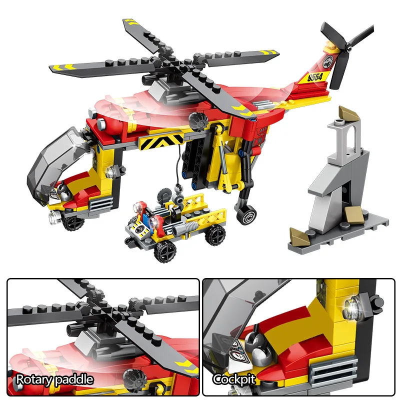 

City Police Rescue Truck Off-road Car Building Blocks Military Helicopter Ship DIY Figures Bricks Toys for Children