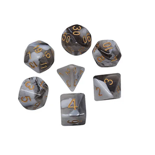 05 - gray black 7 шт./компл. многогранные DnD смешанные Цвет кости для ролевой игры «Подземелья и Драконы настольные игры D4, D6, D8, D10, D%, D12, D20 - Цвет: 05 - gray black