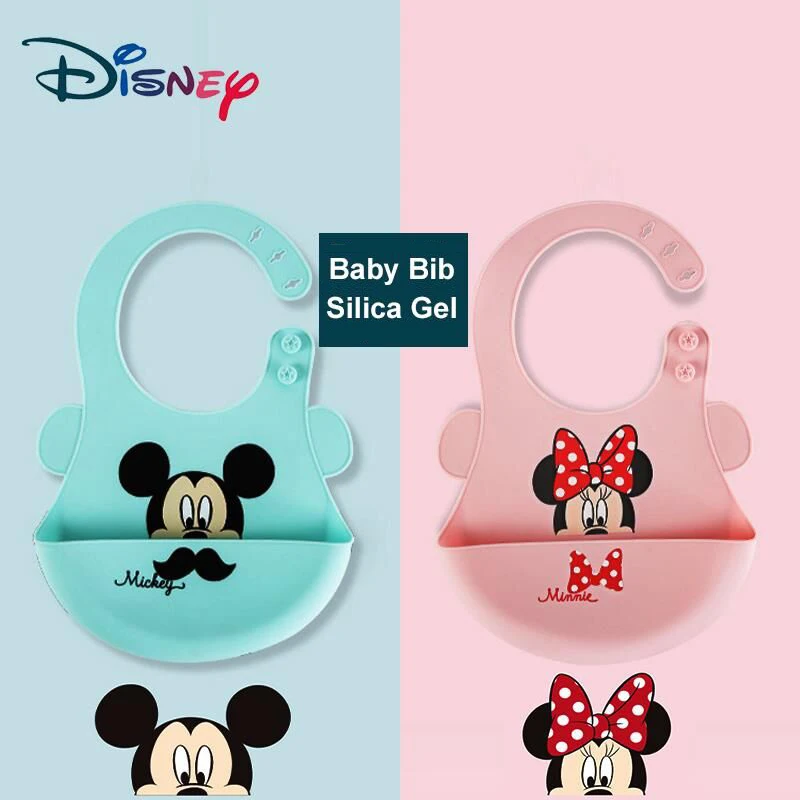 

Disney Silica Gel Baby Bibs Cartoon Pattern Toddler Baby Saliva Towel Fit 0-3 Years Old Infant Burp Cloths Feeding