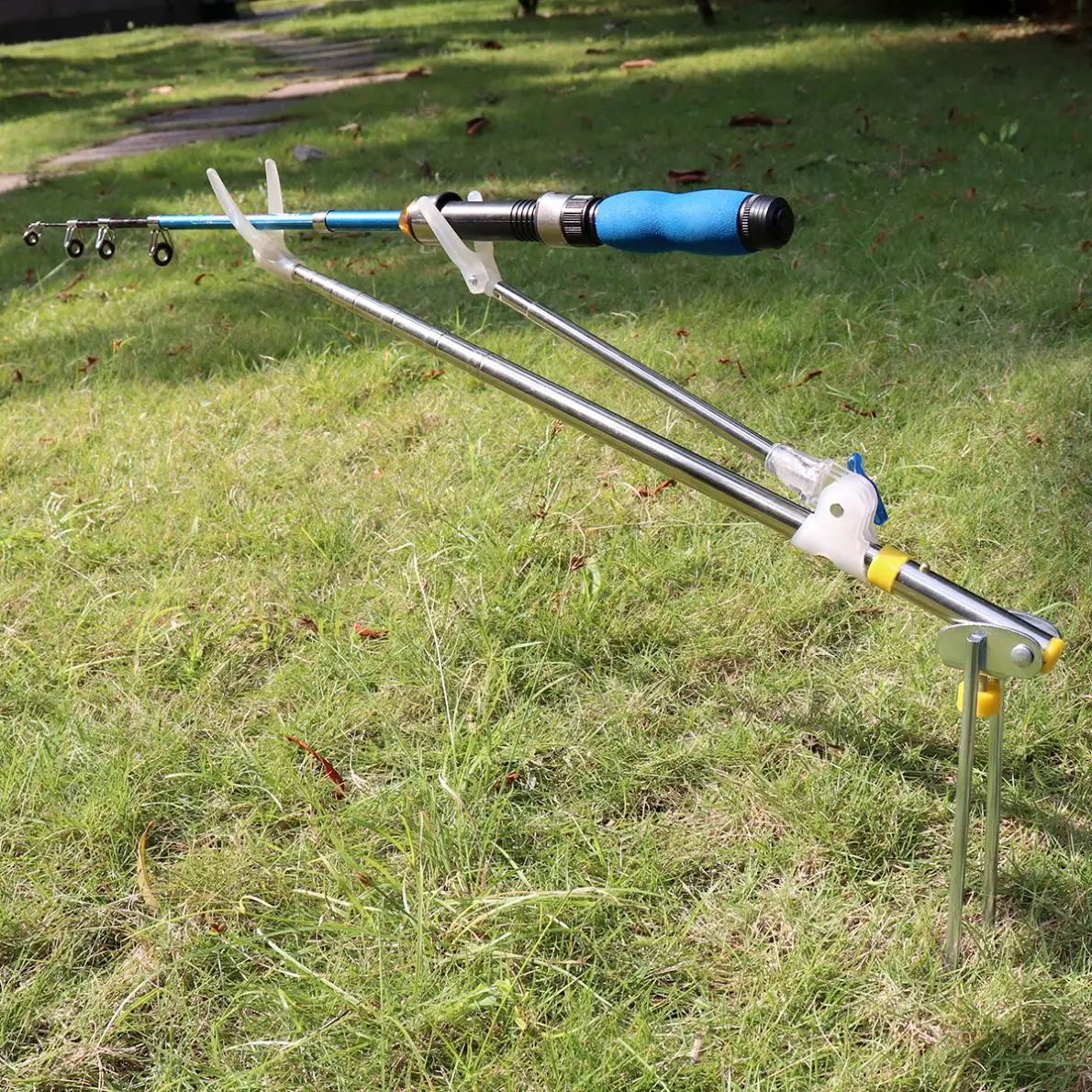 Fishing Rod Holders 2.1m Luminous Ground Inserted Stand Bracket Metal Stretch Pole Box Chair Holder | Спорт и развлечения