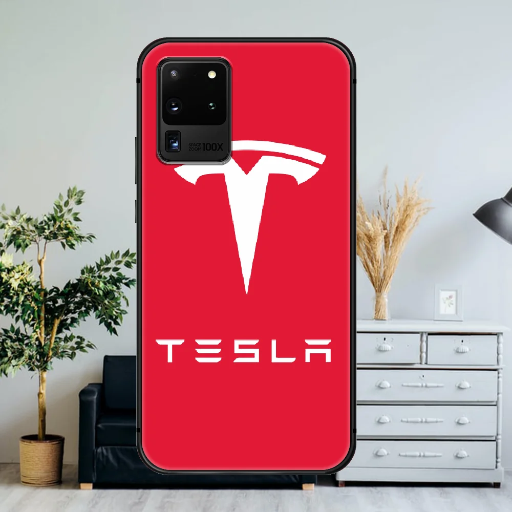 

Future Tesla Electric Car logo Phone Case For Samsung Galaxy Note S 8 9 10 20 Plus E Lite Uitra black Shell Silicone Cell Luxury