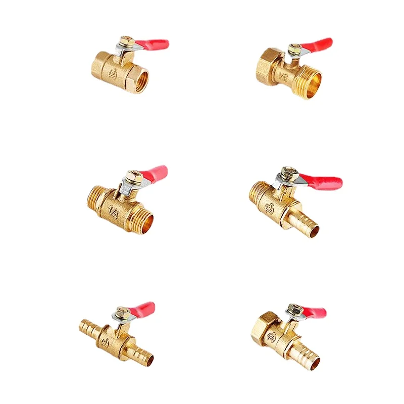 

Латунный шаровой клапан с зазубринами 3/8 дюйма 1/4 дюйма Штекерный Соединитель с резьбой Соединительный медный фитинг для труб переходник 8/10...