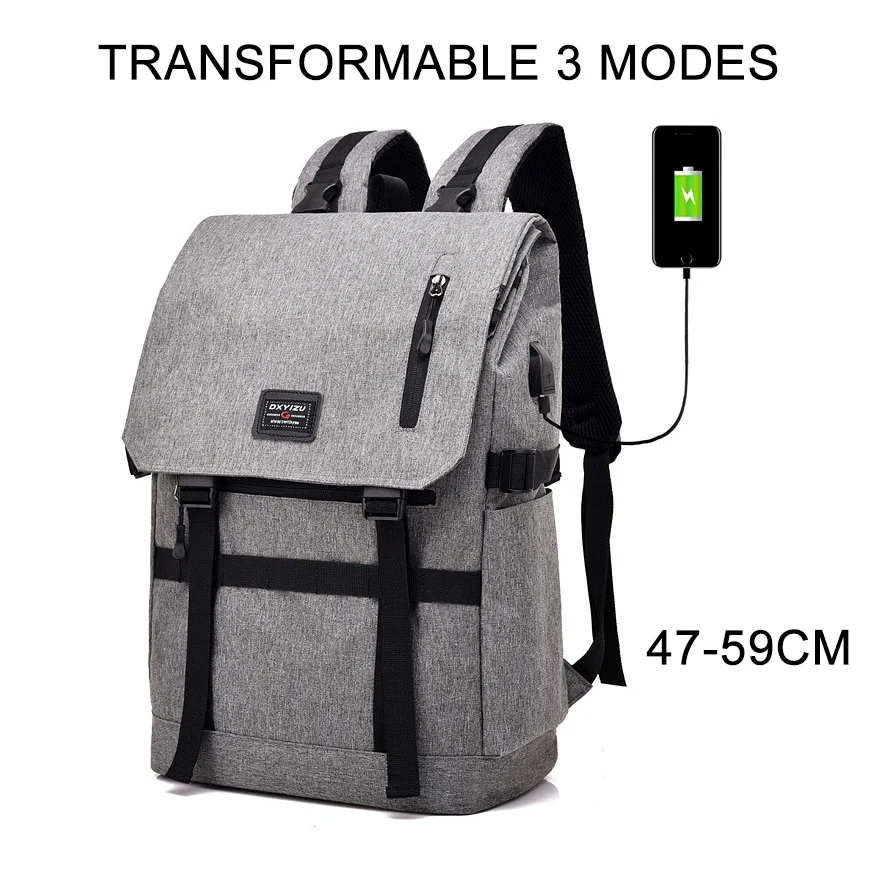 grey 40л расширяемый багаж, дорожные сумки, USB сумка для скалолазания, рюкзак для ноутбука, для мужчин и женщин, походный рюкзак, школьный рюкзак для мужчин - Цвет: grey
