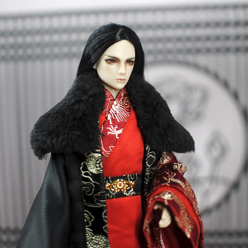 

1/6 Scale BJD Chinese Ancient Costume Hanfu Samurai Suit Long Hair Samurai Wig for 30cm Male Body Limited Edition Collection