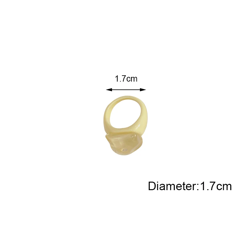 

2021 New Lovely Summer Korean Colorful Transparent Butterfly Resin Acrylic Rings for Women Party Vacation Jewelry Gifts