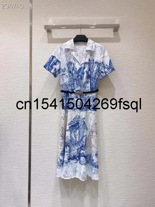 

Женское винтажное платье-рубашка средней длины, модельное однобортное платье с коротким рукавом, отложным воротником, поясом и цветочным п...