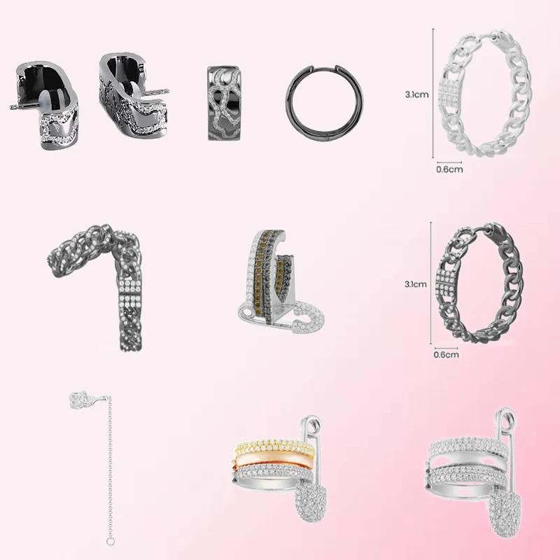 

1:1 Make 925 Sterling Silver Custom Literary Style Temperament DIY Fashion Exquisite Earrings