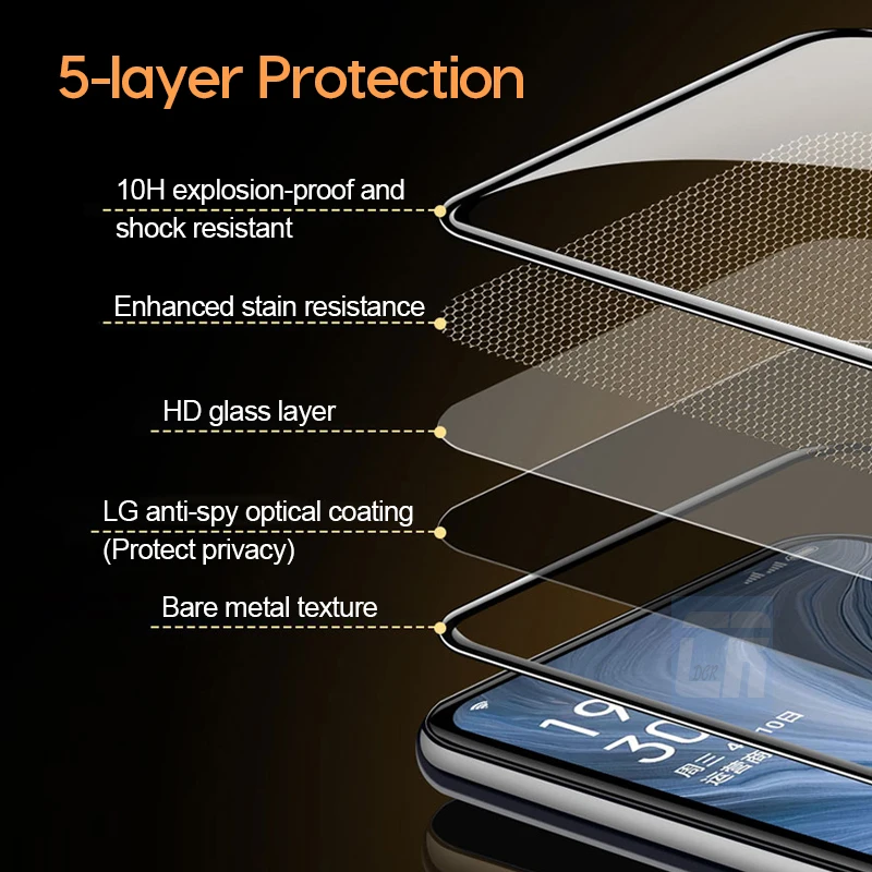 30D противошпионское закаленное стекло для OPPO Reno 2Z 6Z 4 SE F7 R17 F11 Pro защита экрана