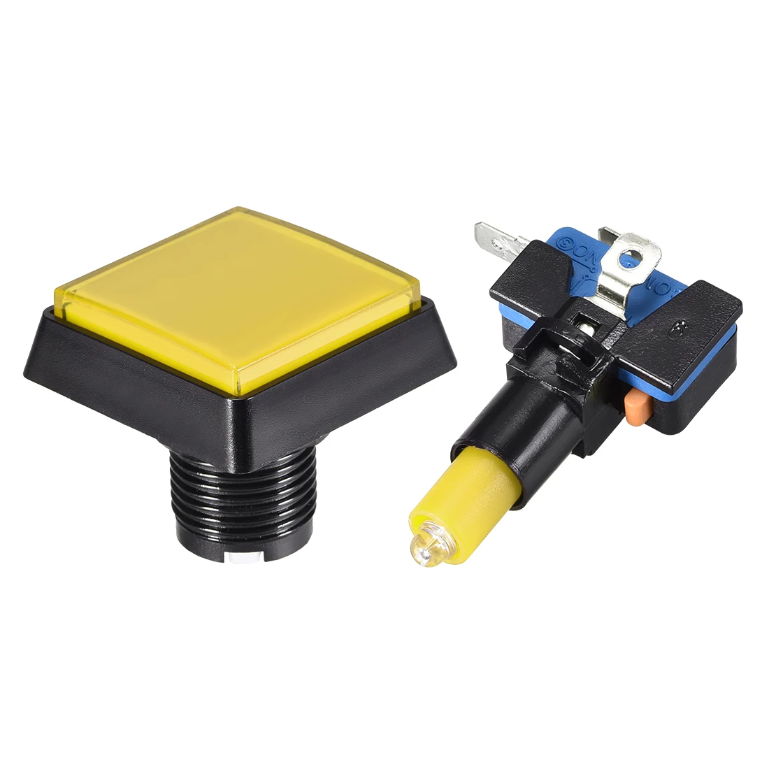 uxcell Game Push Button 50x50 Square 12V LED Illuminated Yellow 1pcs | Обустройство дома