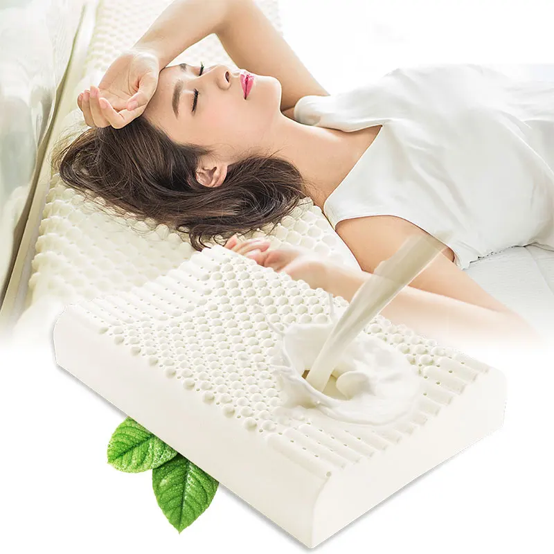 

Pure Natural Latex Orthopedic Pillow Thailand Remedial Neck Sleep Pillows 60x40cm Protect Vertebrae Health Care Cervical Pillow